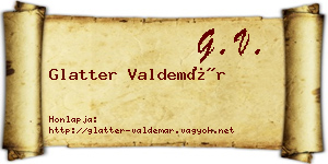 Glatter Valdemár névjegykártya